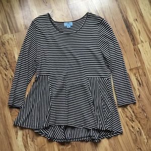 CeCe stripped peplum top